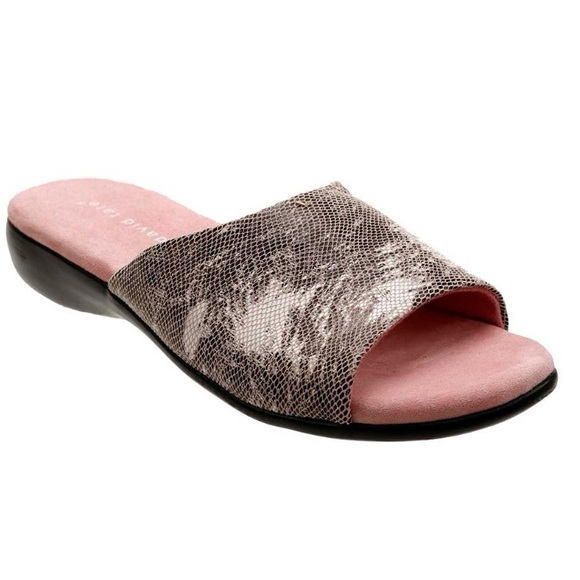 NEW David Tate Taupe & Pink Fran Leather Sandals Women’s Size 9 WW Extra Wide - Picture 4 of 6